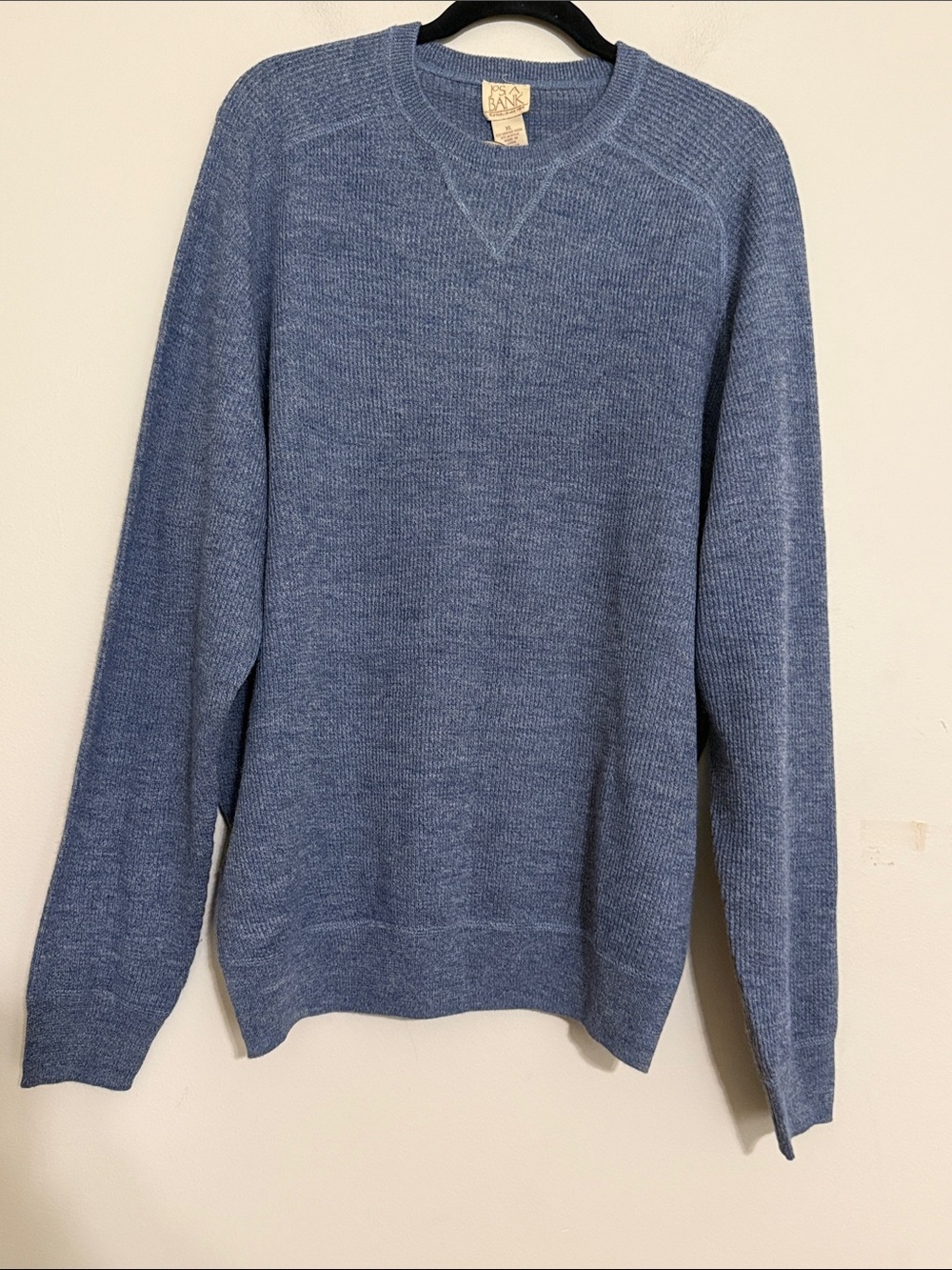 Jos. A. Bank Men. Heathered Blue Crewneck Sweater mens XL wool blend cozy casua
